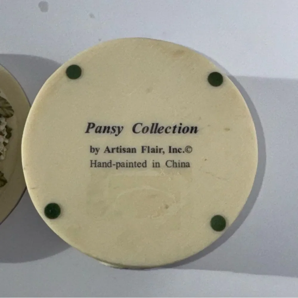 vintage pansy trinket pill box by Artisan Flair